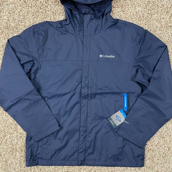 Columbia Men's Watertight II Water-Resistant Nylon Rain Jacket Navy, Size Large - Picture 5 of 16